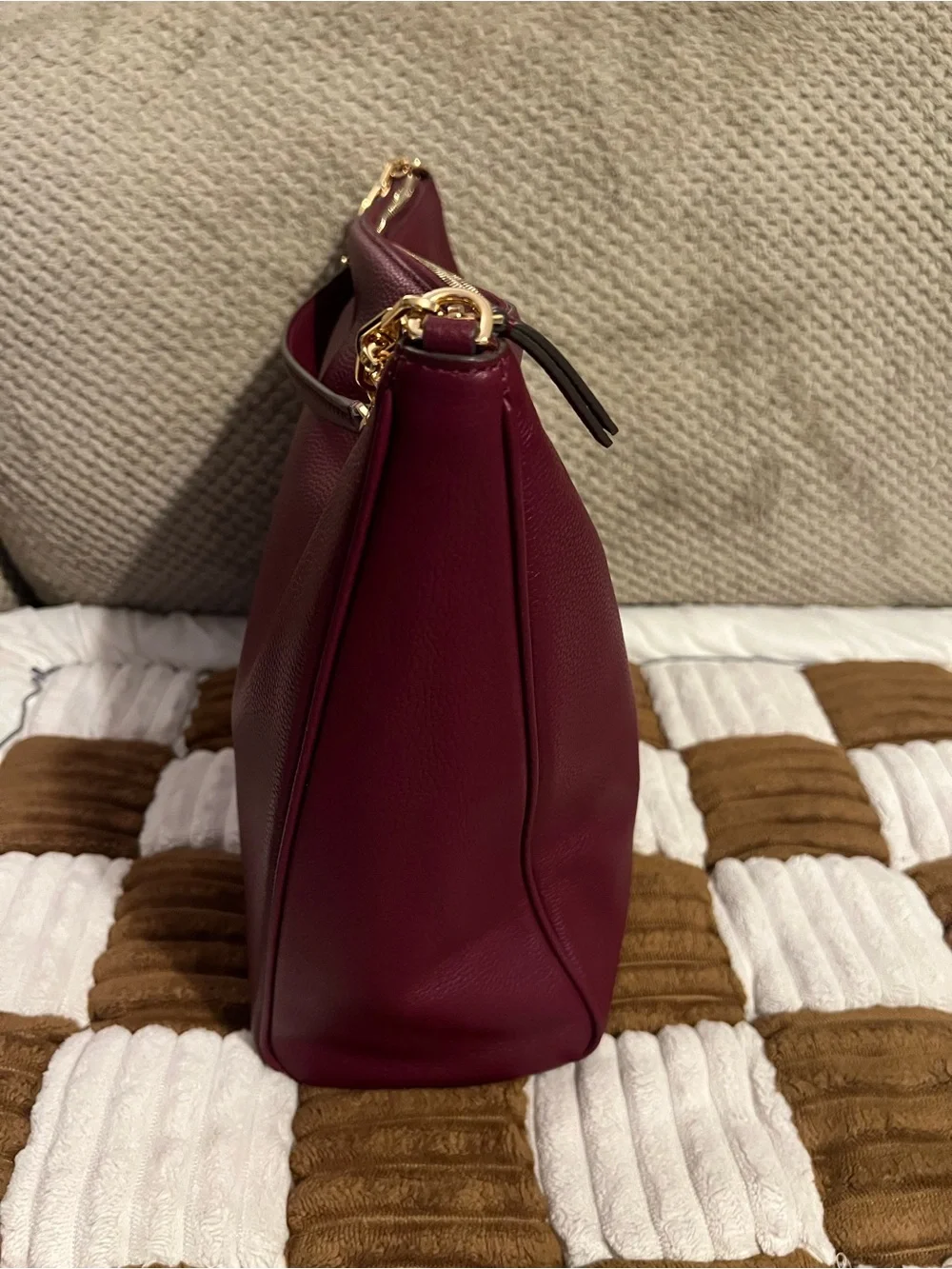 Tory Burch Carter Slouchy Hobo in Imperial Garnet NWTS!